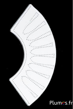 Support d’éventail en cuir cousu - 10 emplacements - blanc